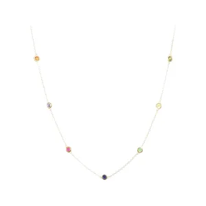 Chakra Rainbow Floating Choker Necklace (sterling silver or 16K gold)