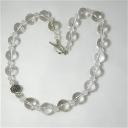 Classic Rock Crystal Quartz  Beaded  Necklace