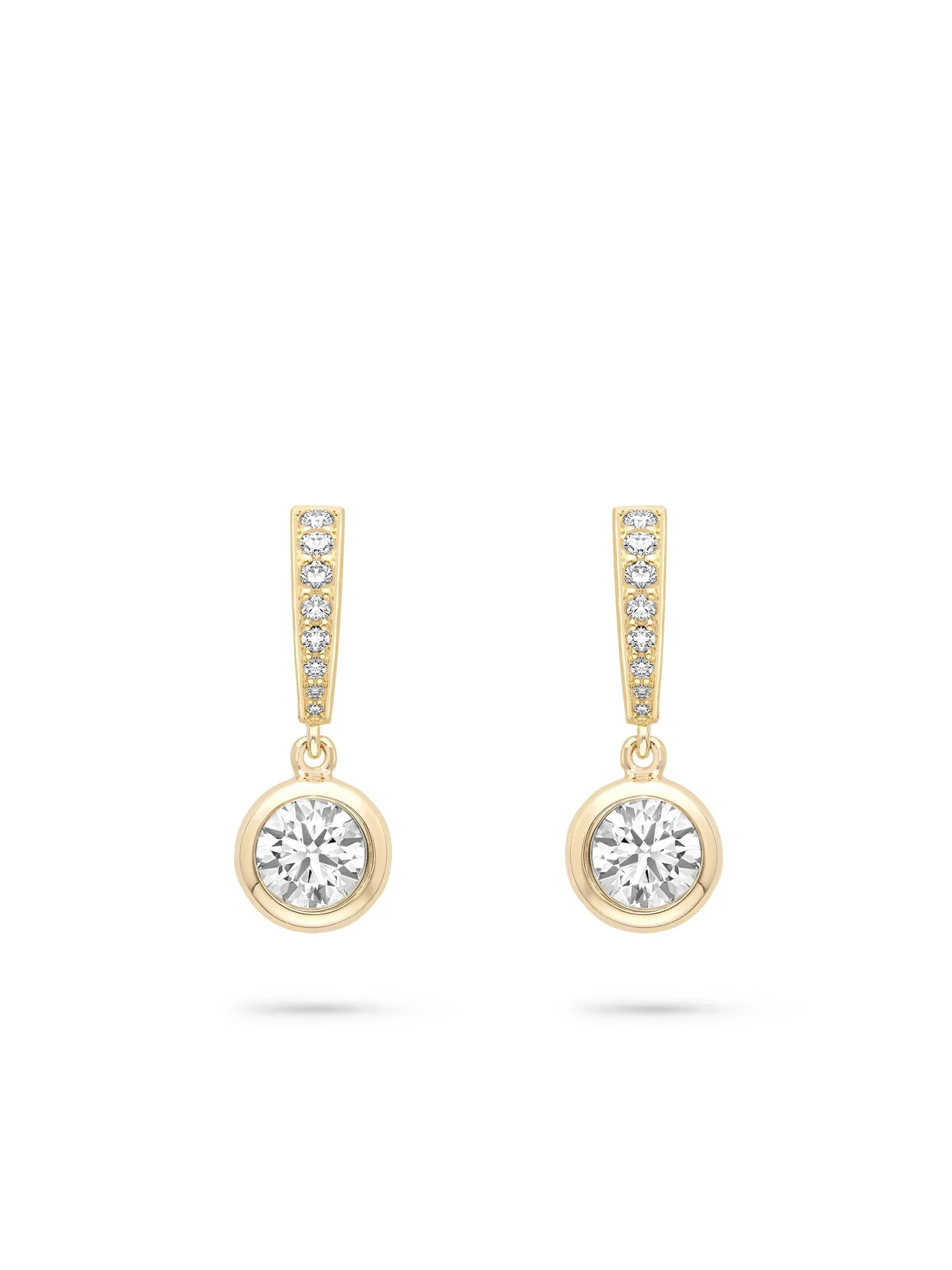 Classic Yellow Gold Diamond Drop Earrings