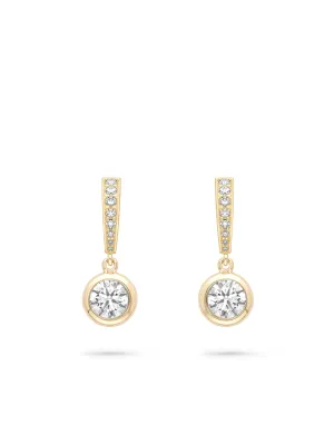 Classic Yellow Gold Diamond Drop Earrings