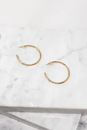 Deep Breaths Gold Hoop Earrings