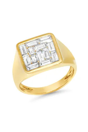 Diamond Illusion Signet Ring