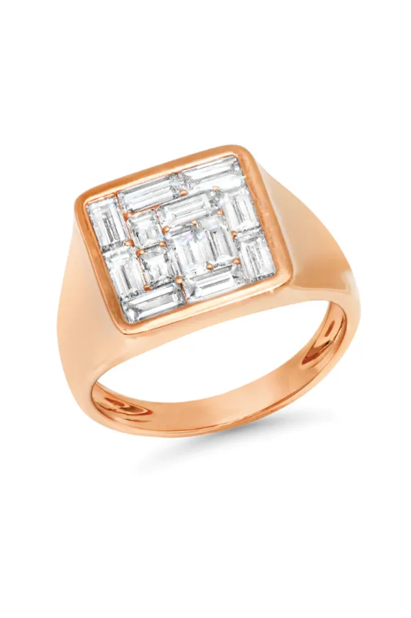 Diamond Illusion Signet Ring