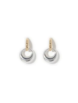 Dot Double Hoop Drop Earrings