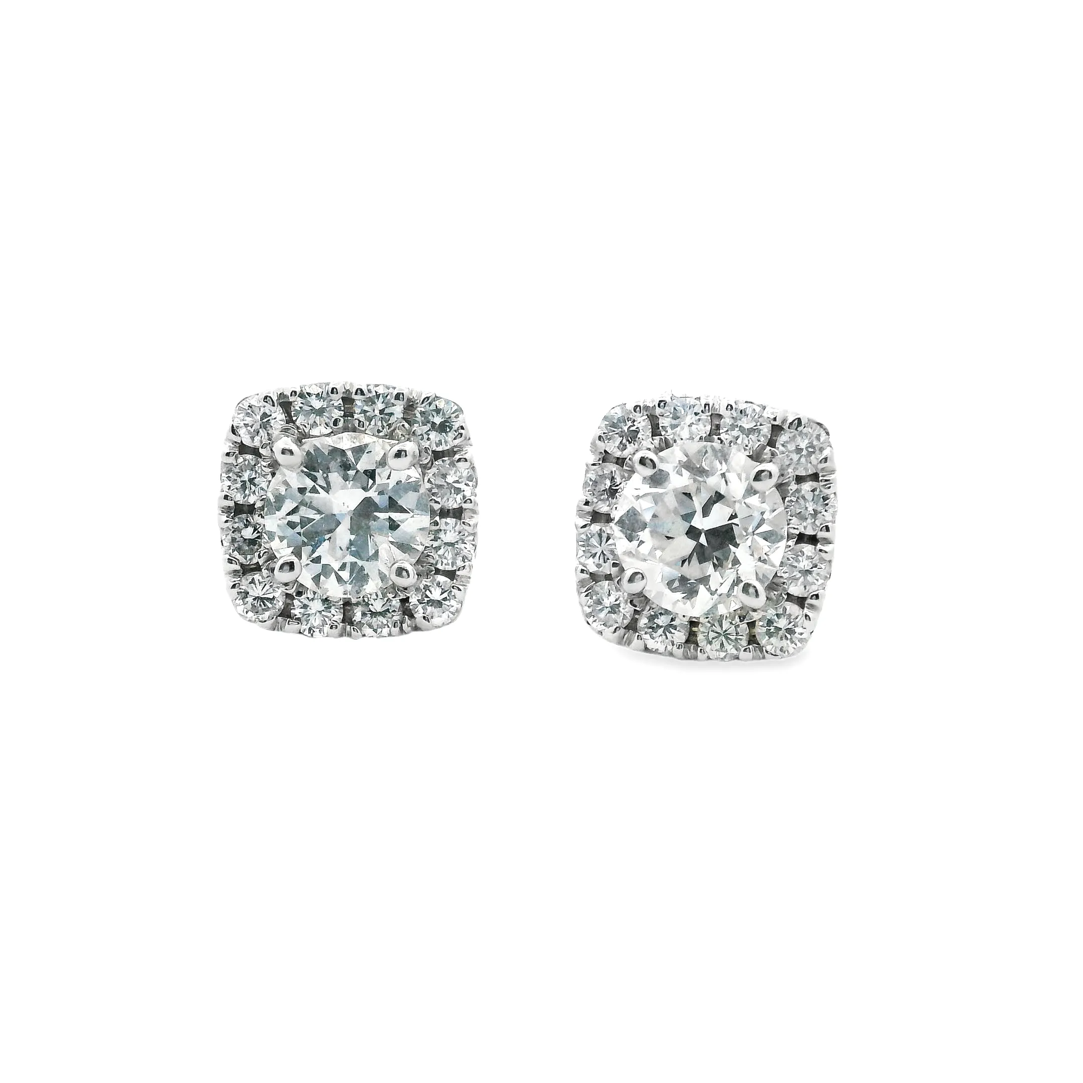 Estate 14k White Gold Diamond Earrings