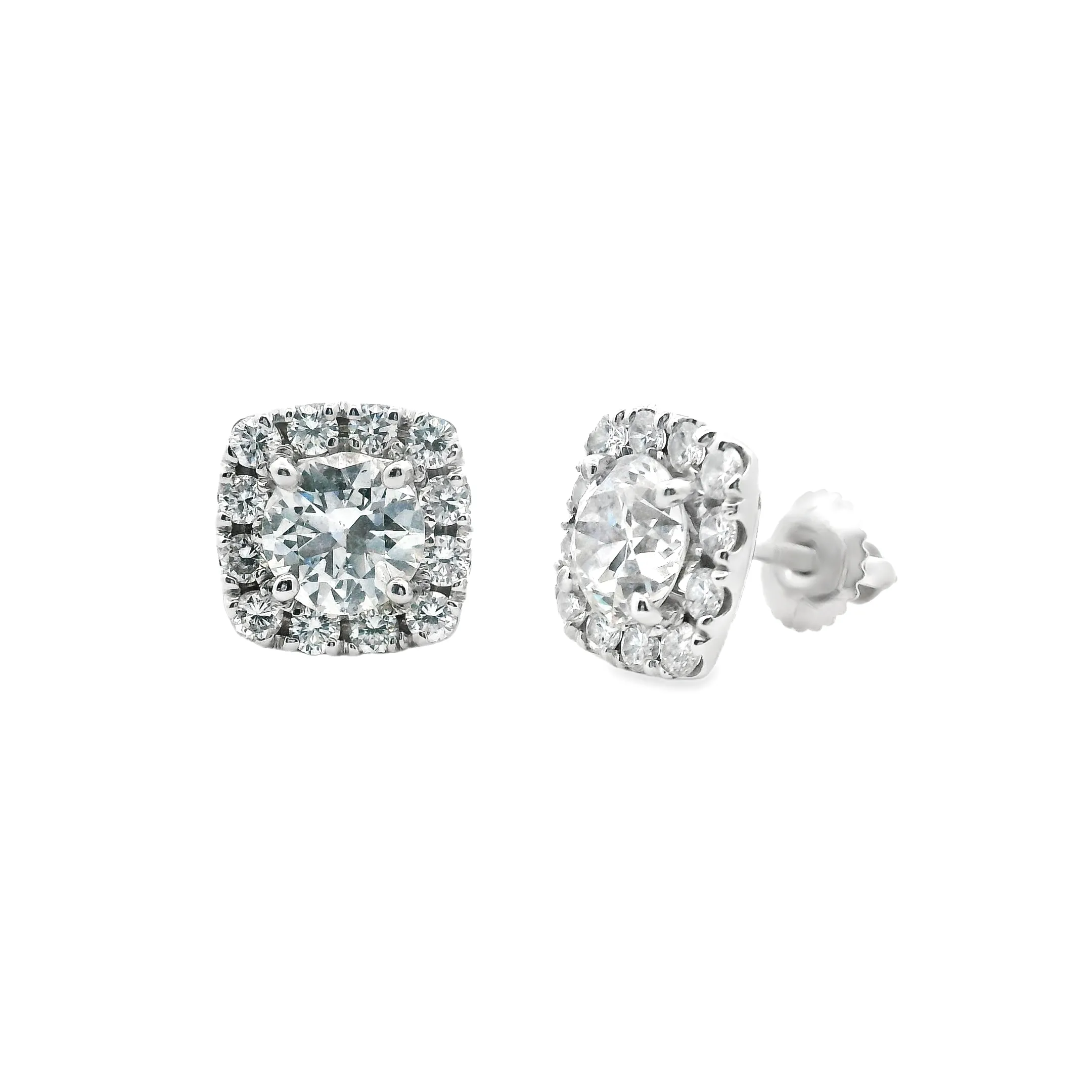 Estate 14k White Gold Diamond Earrings