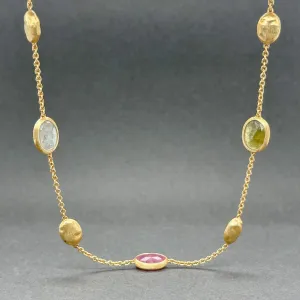 Estate Bicego 18K Y Gold Mutligem Necklace