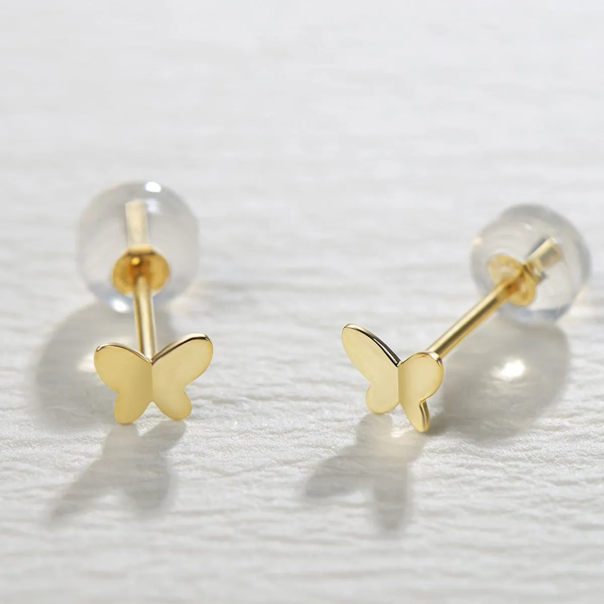 FANCIME "Mini Dream" Butterfly 14K Solid Yellow Gold Studs