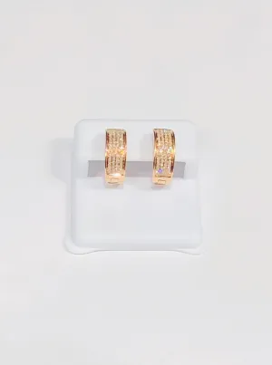 Four-Row Huggie Diamond Earrings (14K)