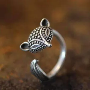 Foxy Lady Adjustable Fox Animal Wrap Ring