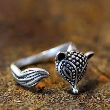 Foxy Lady Adjustable Fox Animal Wrap Ring