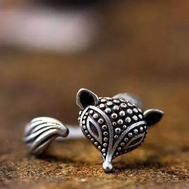 Foxy Lady Adjustable Fox Animal Wrap Ring