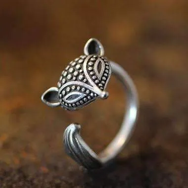 Foxy Lady Adjustable Fox Animal Wrap Ring