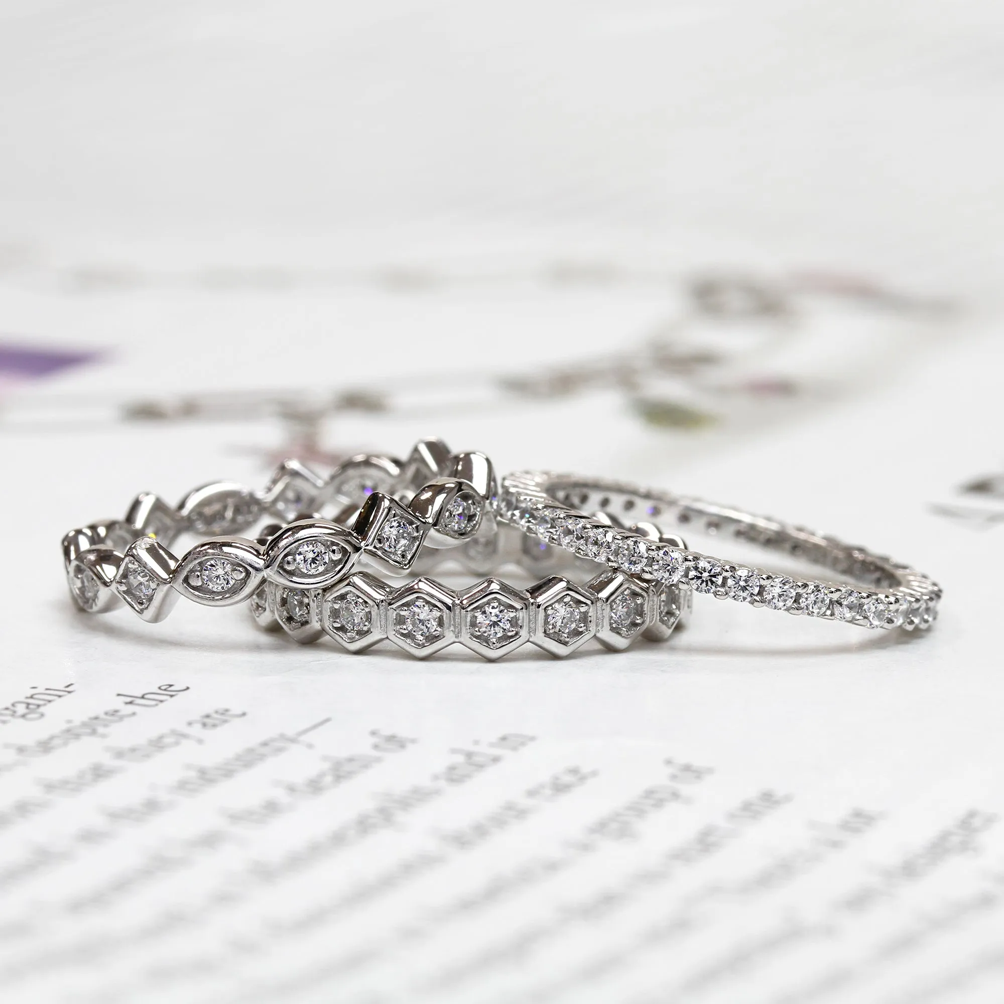 Full Eternity 3-Piece Ring Set