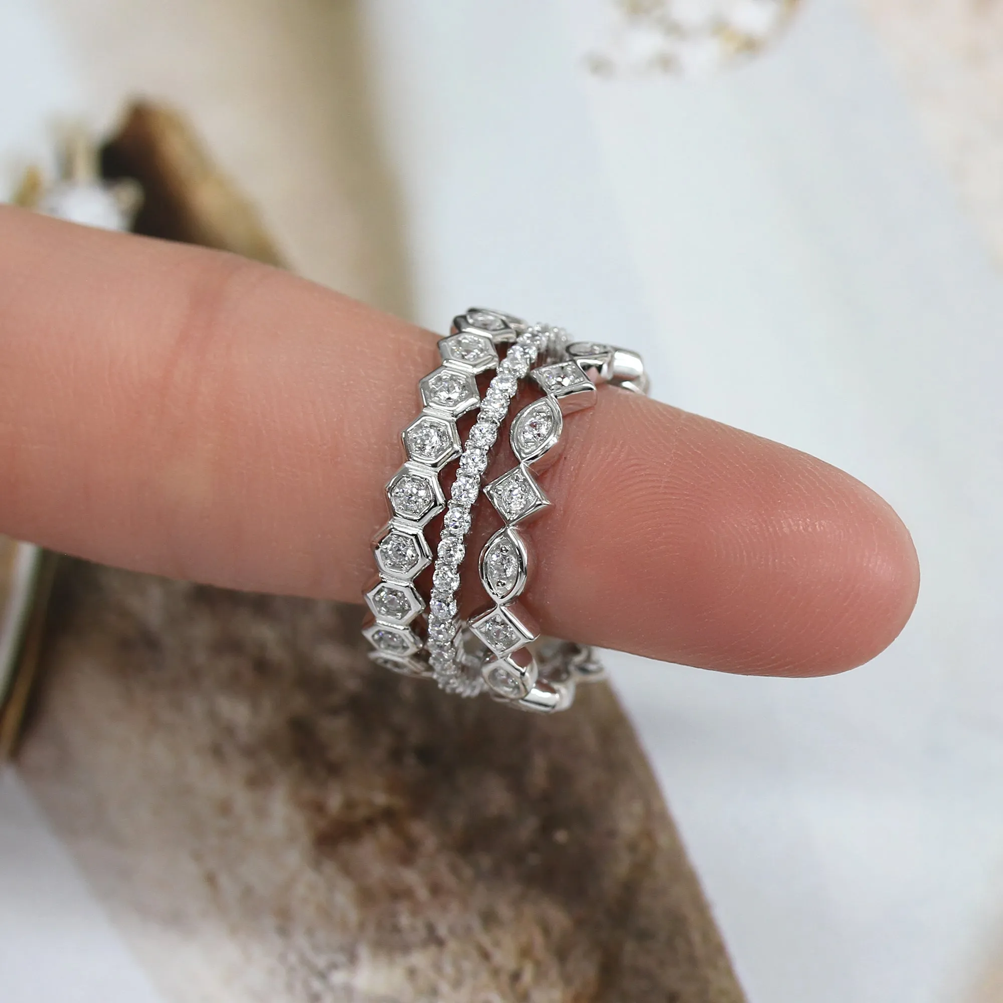 Full Eternity 3-Piece Ring Set