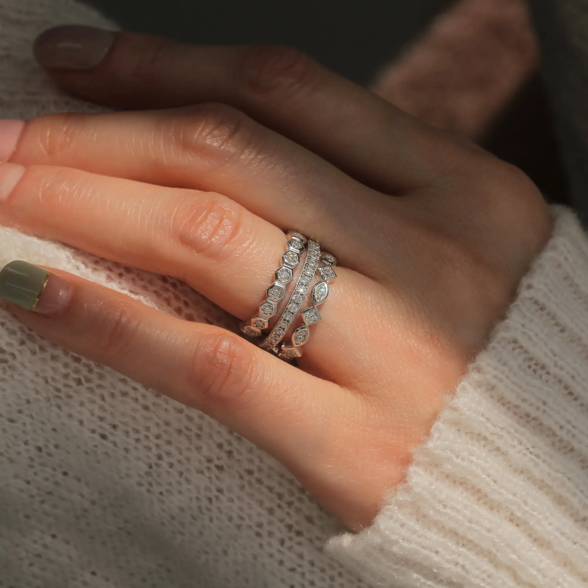 Full Eternity 3-Piece Ring Set