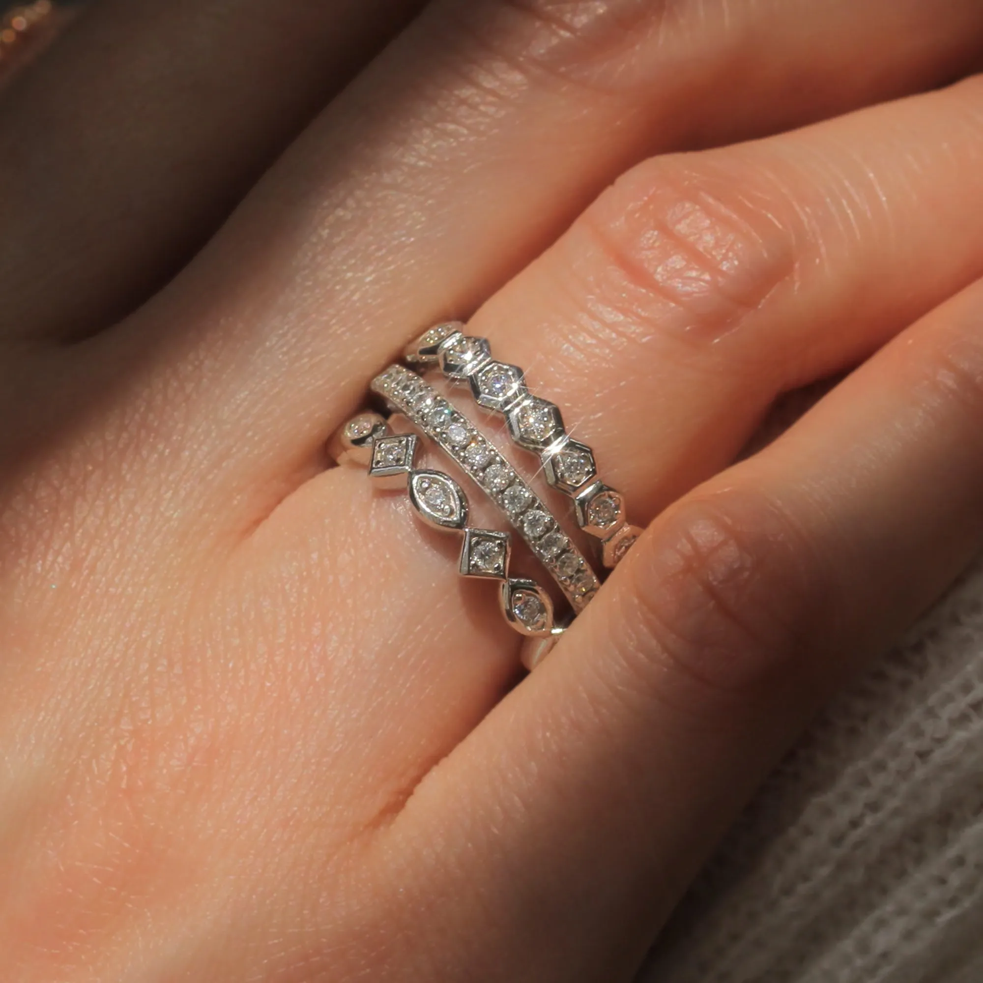 Full Eternity 3-Piece Ring Set