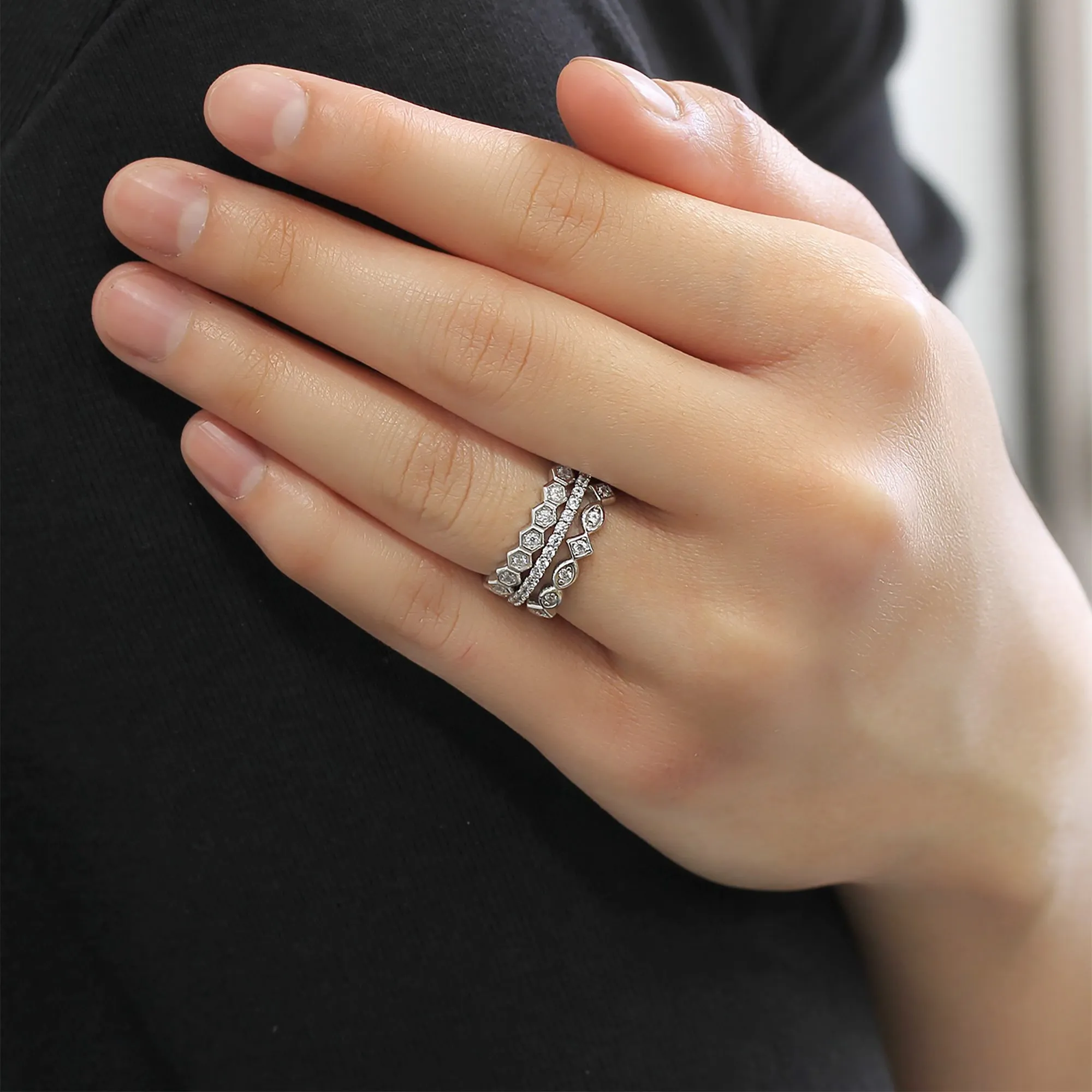 Full Eternity 3-Piece Ring Set