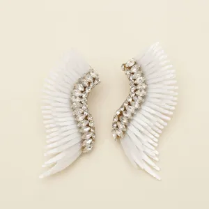 Gem Midi Madeline Earrings White Clear  by Mignonne Gavigan