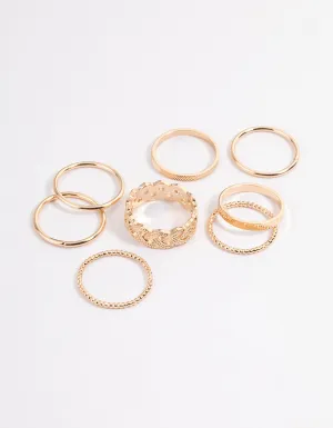 Gold Classic Braid Ring 8-Pack