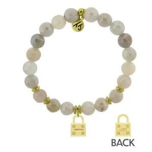 Gold Collection - Moonstone Stone Bracelet with Unbreakable Gold Charm