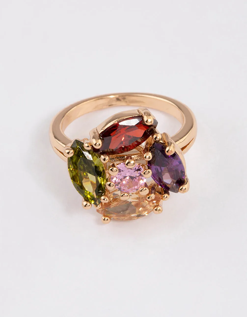 Gold Oval Stone Cocktail Ring