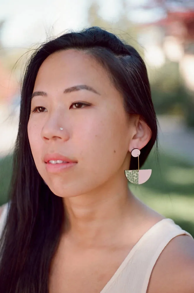 Half Circle Floral Lace Earrings