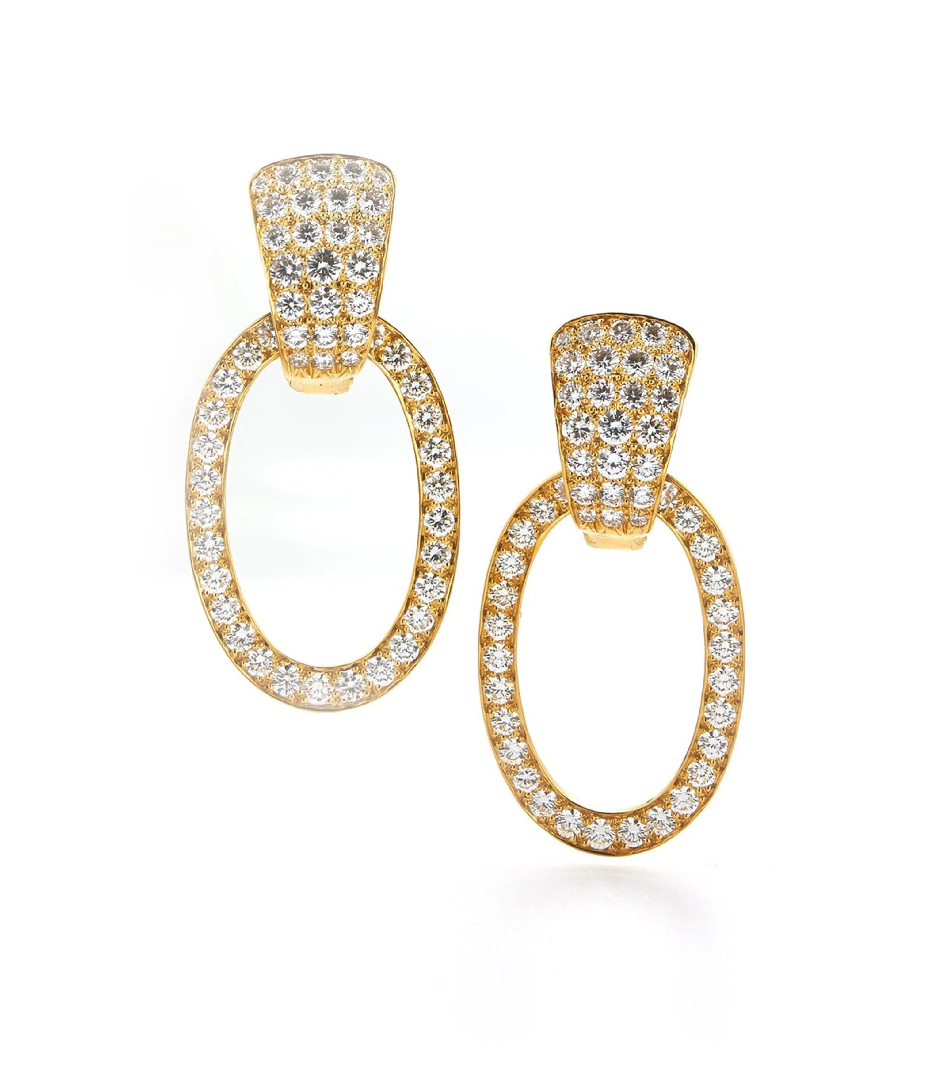 Hollywood Hoop Earrings, Yellow Gold