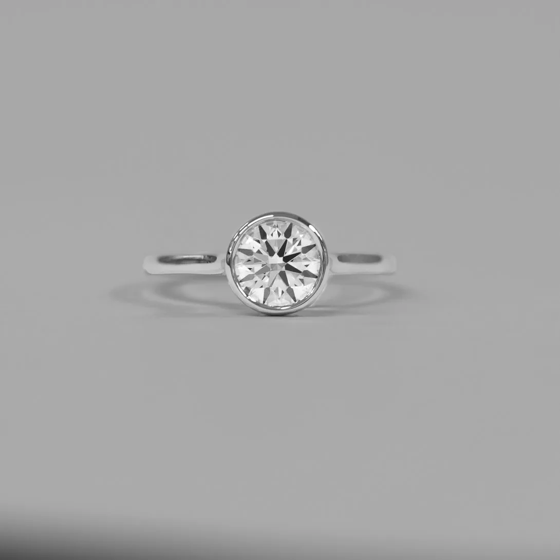 Isabel | Bezel Set Round Brilliant Diamond Engagement Ring