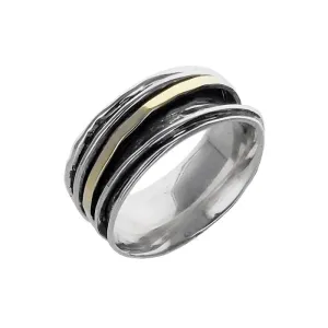 Israeli Sterling Gold Spinner Band Ring