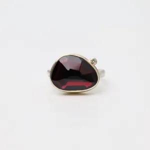 Jamie Joseph Asymmetrical Faceted Rhodolite Garnet Ring