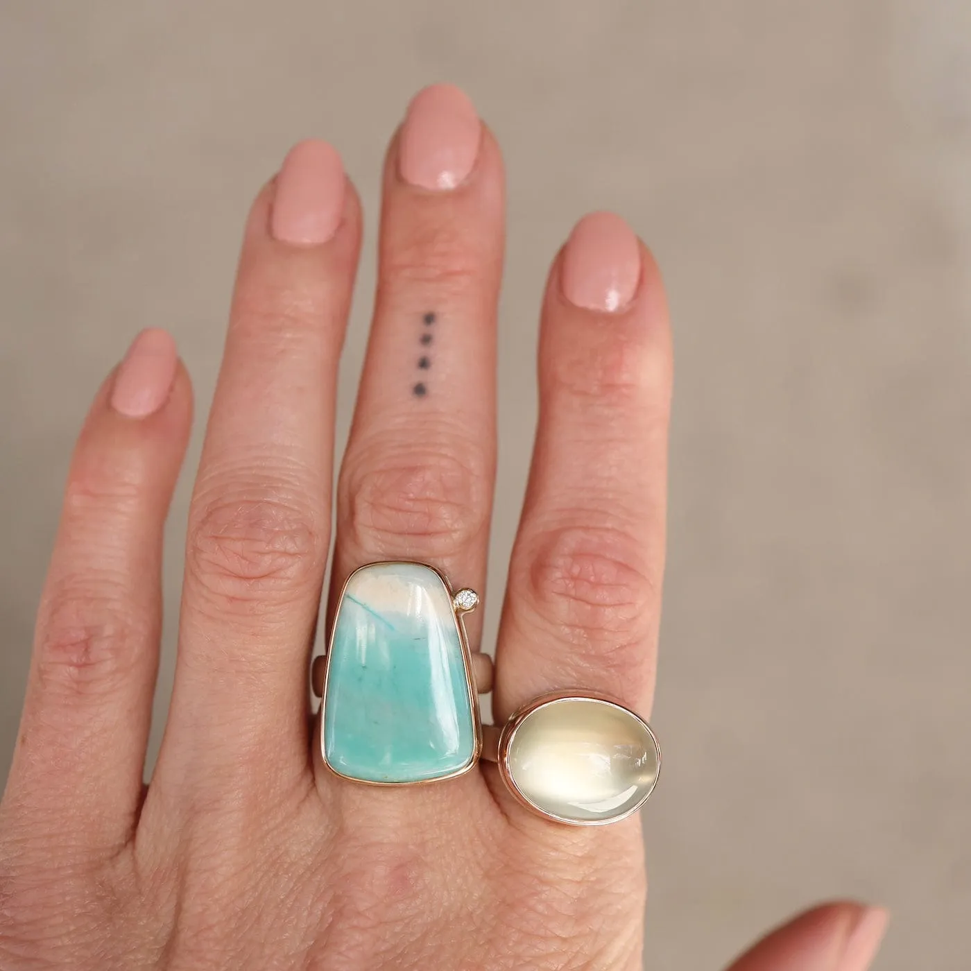 Jamie Joseph Oval Smooth Green Moonstone Ring