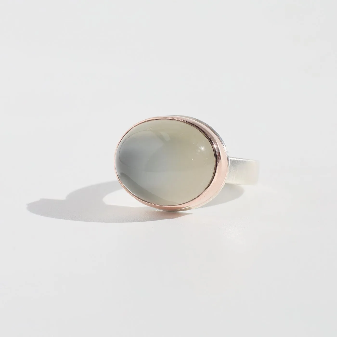 Jamie Joseph Oval Smooth Green Moonstone Ring