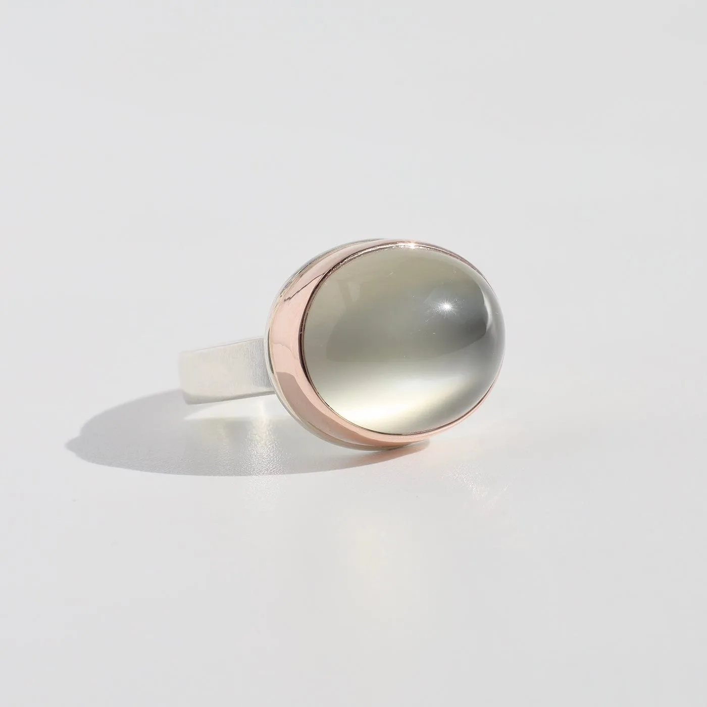 Jamie Joseph Oval Smooth Green Moonstone Ring