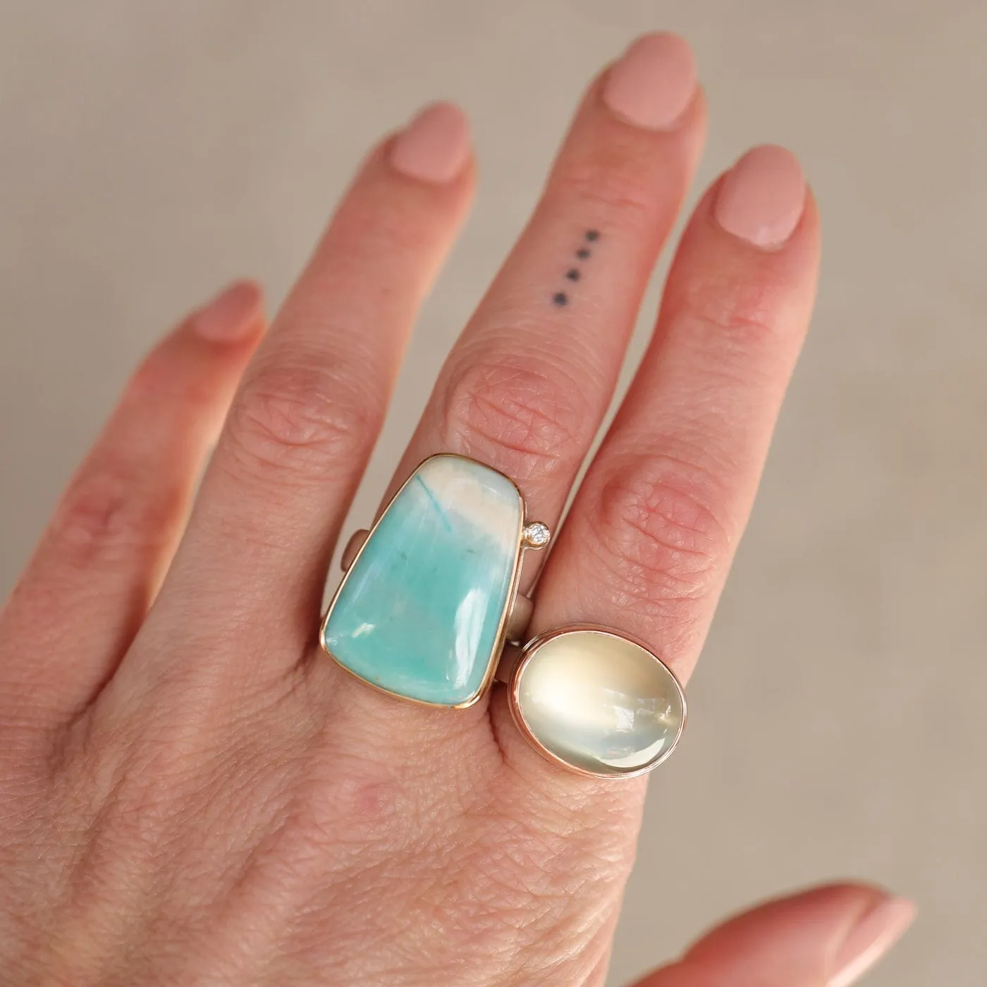 Jamie Joseph Oval Smooth Green Moonstone Ring