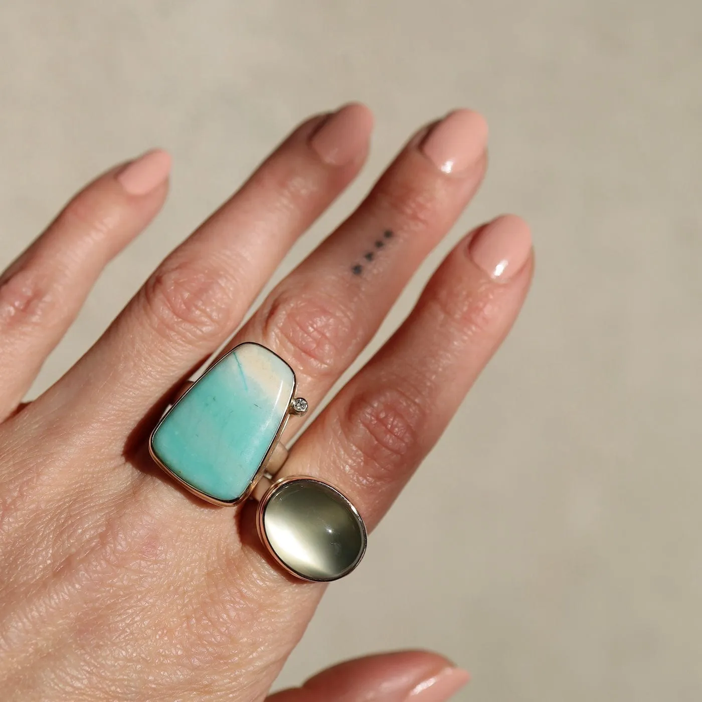 Jamie Joseph Oval Smooth Green Moonstone Ring