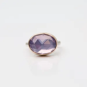 Jamie Joseph Small Oval Rose Cut Lavender Amethyst Ring