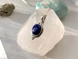 Lapis Lazuli Pendant - Small Oval