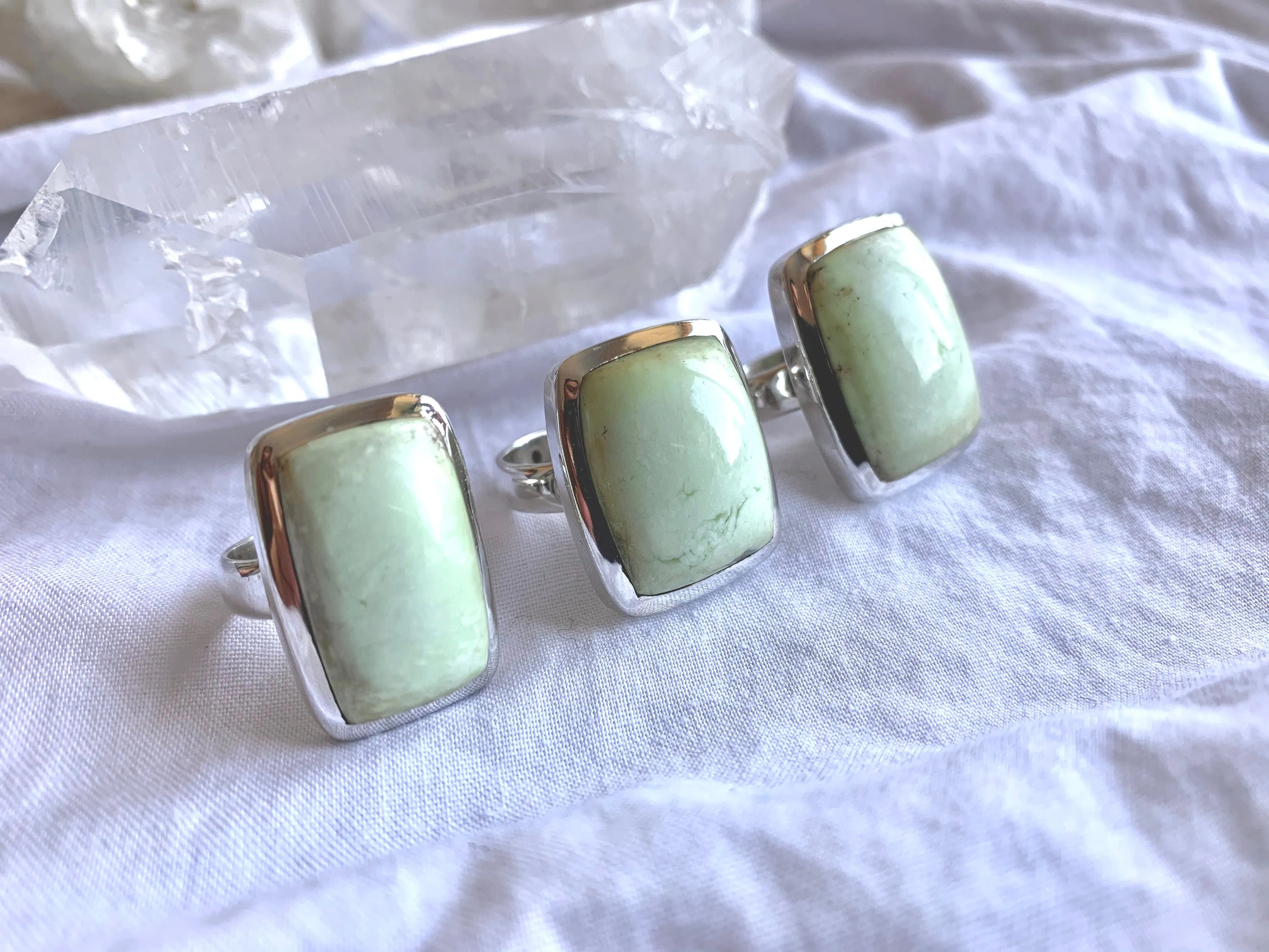 Lemon Chrysoprase Naevia Ring - Square (US 7 & 8)