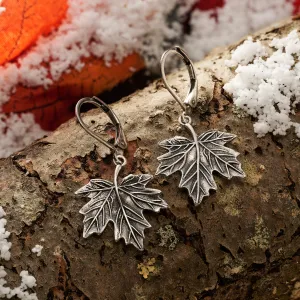 Leverback Vintage Maple Leaf Earrings