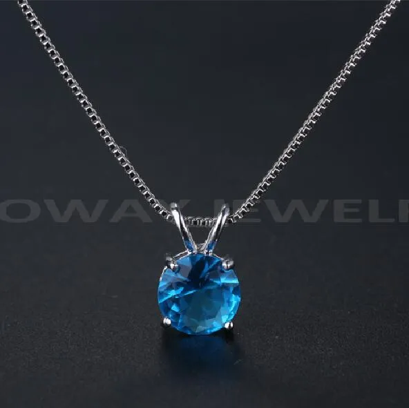 LOWAY Classic Permanent 2 Carat Solitaire Hearts and Arrows Cubic Zirconia Pendant Necklace Fine Jewelry for Women XL1804