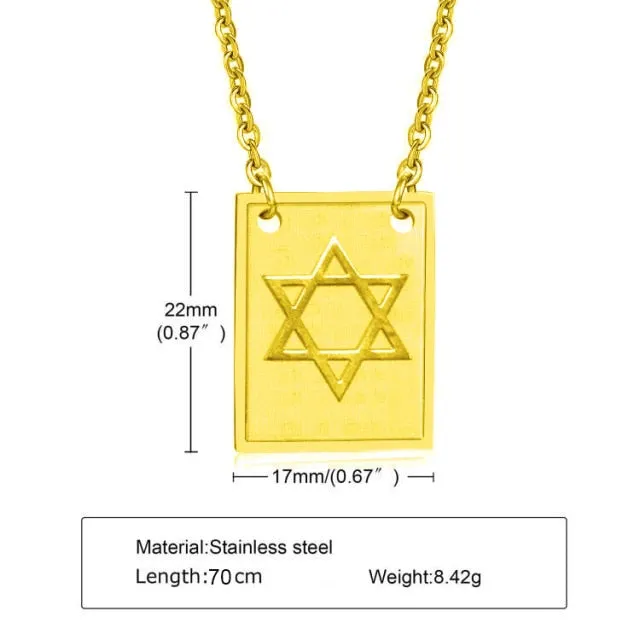 Men’s Cross & Star of David Mini Tag, Iconic Love, Stainless Steel Chain