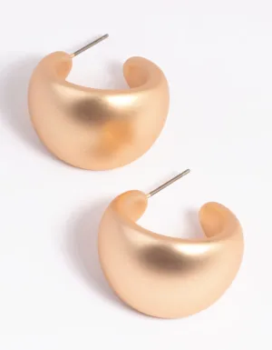 Metallic Gold Chunky Hoop Earrings