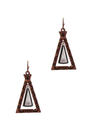 Modern Chic Tipi Inspired Triangle Drop Earring