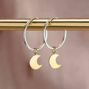 Moon Hoop Earrings