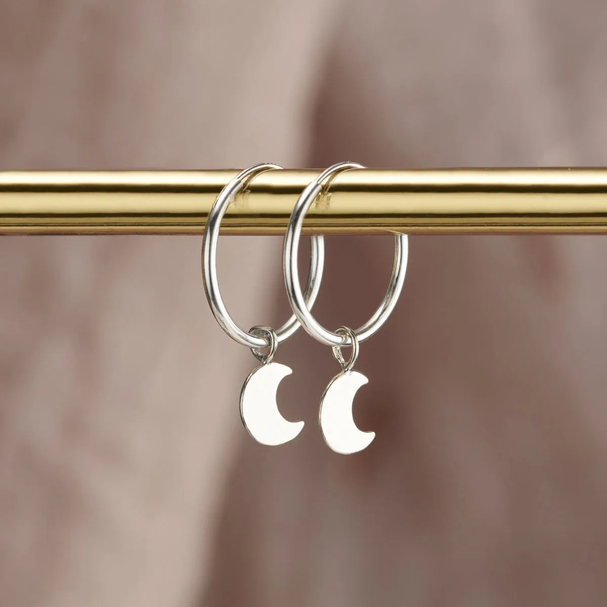 Moon Hoop Earrings