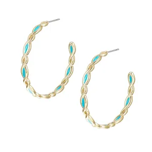 Natalie Wood - Bloom Hoop Earrings in Light Blue Enamel