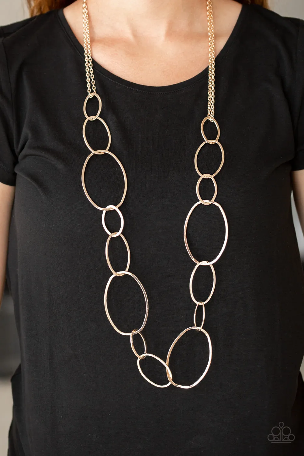 Open Door Jewelry - City Circuit - Rose Gold Necklace - Paparazzi Accessories