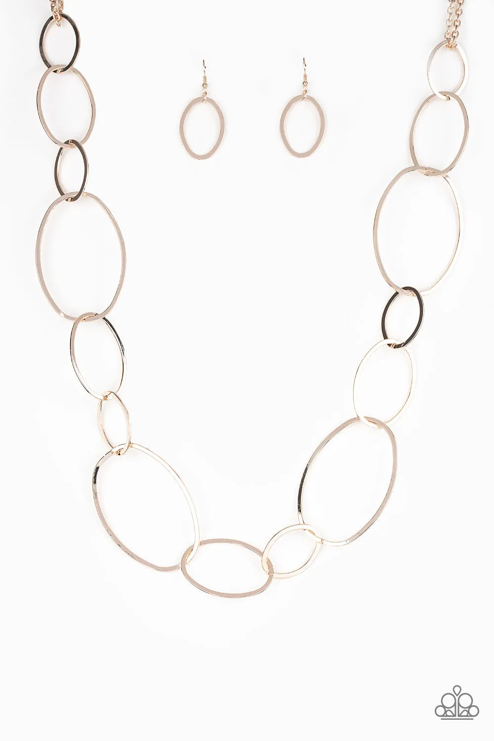 Open Door Jewelry - City Circuit - Rose Gold Necklace - Paparazzi Accessories