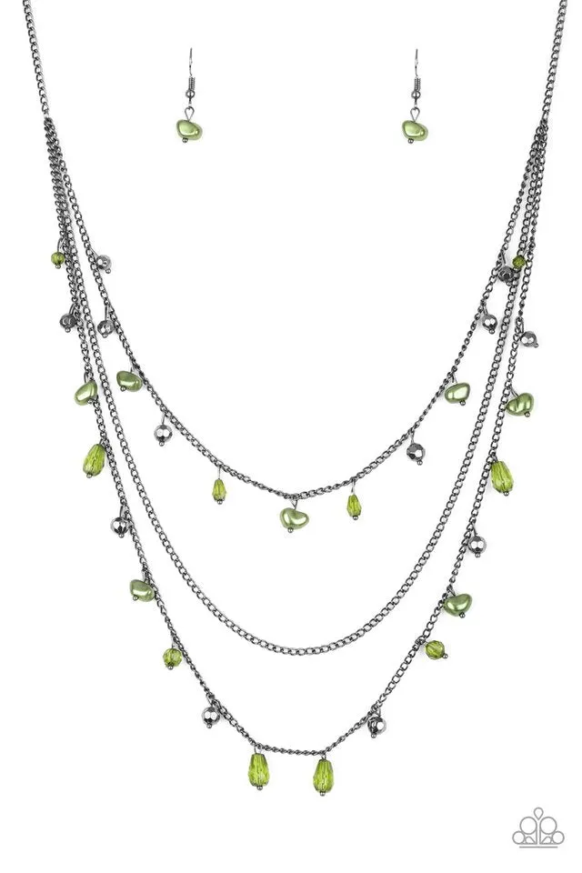 Paparazzi Accessories  - Pebble Beach Beauty - Green Necklace